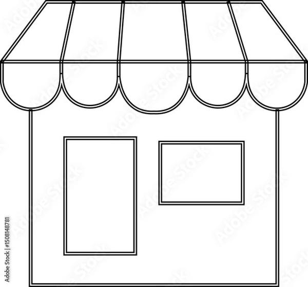 Obraz store front icon, marketplace or ecommerce shop flat vector icons, Store vector shop building template Graphics design for apps and websites, Small Business Storefront Kiosk. mobile app, web page