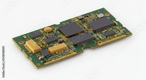 Obraz Close-up of a circuit board,  green with gold components