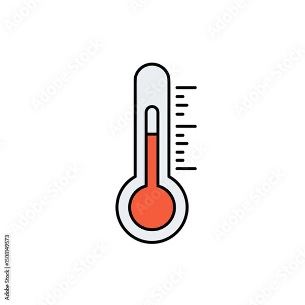 Fototapeta Rising red thermometer symbolizing global warming