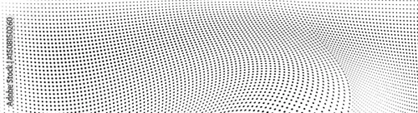 Obraz The halftone texture is black and white. Waves from dots