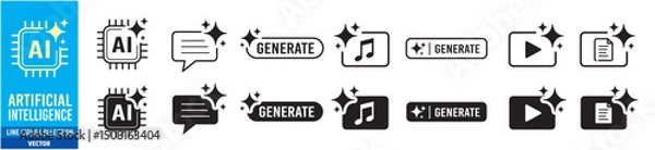 Obraz Generate AI icon. Artificial intelligence icons collection. Editable vector icon illustration.