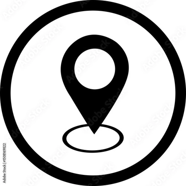 Fototapeta Location pin icon. Map pin place marker. . Map marker pointer icon . symbol collection. Flat style - stock vector . Location icon. Map marker pointer icon GPS location symbol collection. Modern map ma