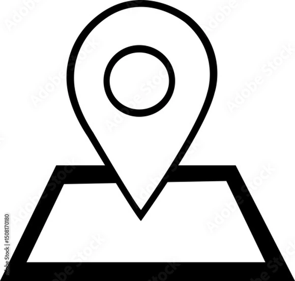 Fototapeta Location pin icon. Map pin place marker. . Map marker pointer icon . symbol collection. Flat style - stock vector . Location icon. Map marker pointer icon GPS location symbol collection. Modern map ma