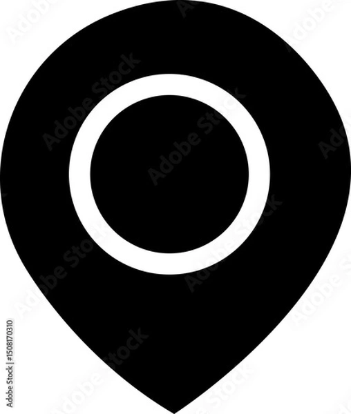 Obraz Location pin icon. Map pin place marker. . Map marker pointer icon . symbol collection. Flat style - stock vector . Location icon. Map marker pointer icon GPS location symbol collection. Modern map ma