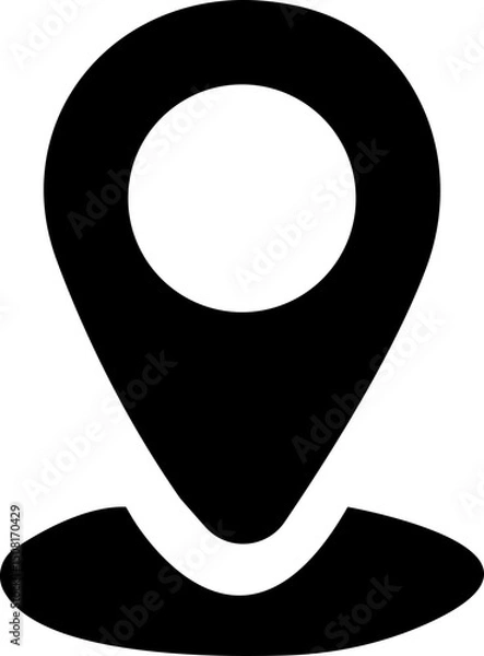Obraz Location pin icon. Map pin place marker. . Map marker pointer icon . symbol collection. Flat style - stock vector . Location icon. Map marker pointer icon GPS location symbol collection. Modern map ma