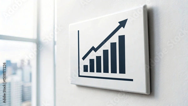 Fototapeta business graph showing growth on wall