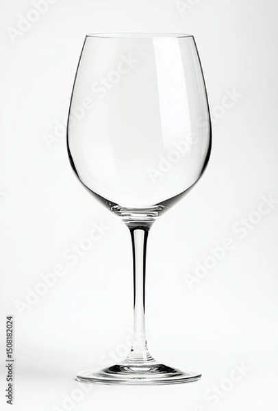 Fototapeta Empty wine glass, clear and transparent, elegant stemware