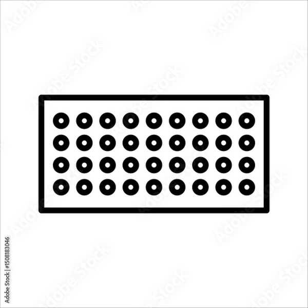 Fototapeta Bath mat with Suction Cup Icon Symbol isolated white background. vector illustration. color editable.
