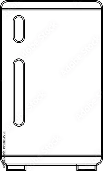 Fototapeta Smart Refrigerator icon. fridge icons sign vector template elements, Kitchen items line art silhouette creativity, Icons for designs, Home Appliances, web page, mobile apps, cooling purposes.
