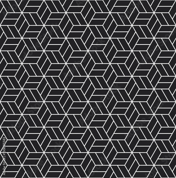 Fototapeta Seamless geometric pattern of squares; rhombuses; hexagons.; Abstract vintage background. Modern elegant texture.