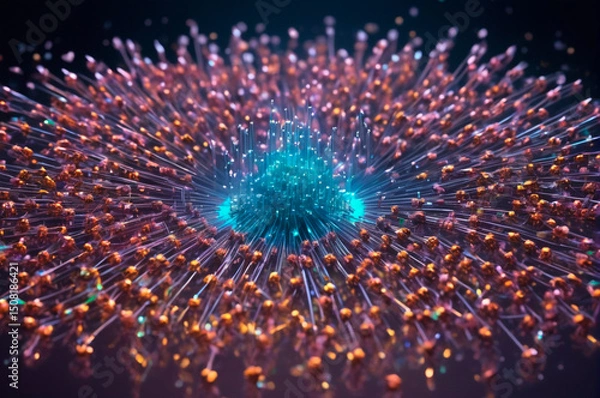 Obraz Abstract Light Burst Effect in High-Resolution. Generative AI.