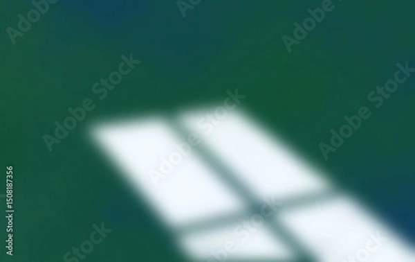 Fototapeta Green natural wall with tree shadow castiing blur light sunlight on floor and wall