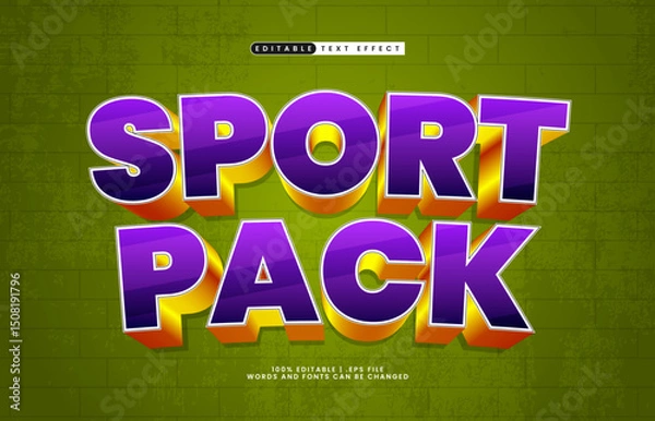 Fototapeta sport pack editable text effect with a team and sport text effect