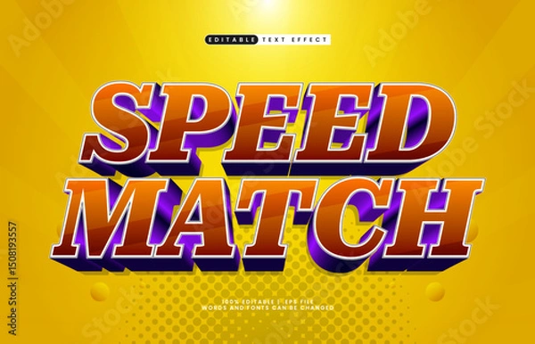 Fototapeta speed watch editable text effect with a team and sport text effect