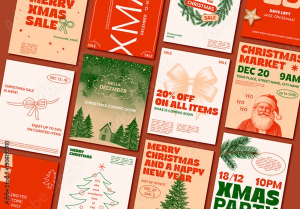 Obraz Christmas Social Media Set