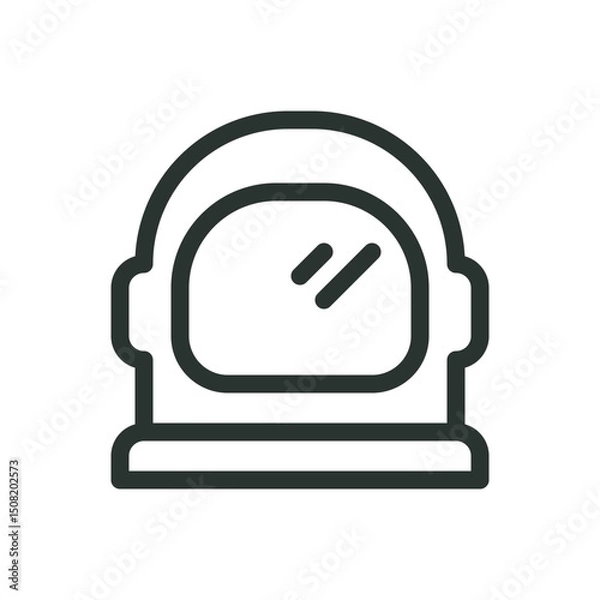 Fototapeta Astronaut helmet line icon, space helmet vector symbol with editable stroke