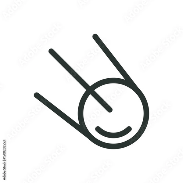 Fototapeta Soviet satellite line icon, sputnik vector symbol with editable stroke