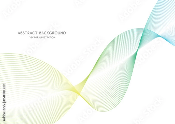 Obraz 緑色のグラデーションの抽象的な曲線な背景のベクター素材