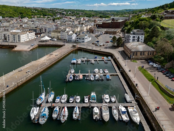 Fototapeta The harbor area in the town of Whitehaven on the coast of Cumbria in the northwest of England