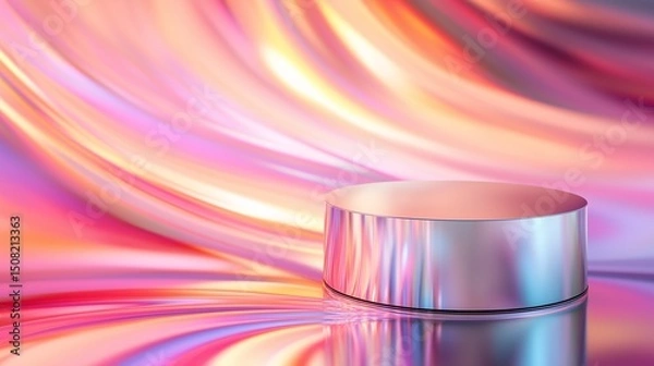 Fototapeta Colorful perfume bottle with bright light and abstract background