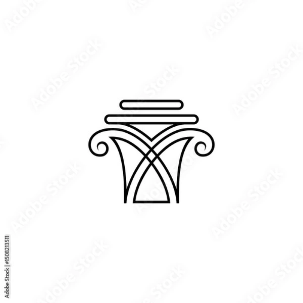 Obraz Luxurious pillar simple line art logo
