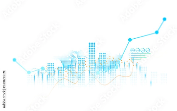 Obraz Transparent or PNG  stock market investment trading graph growth.
Trade business analytics graph and financial chart.Price graph and indicator diagrams. 	
