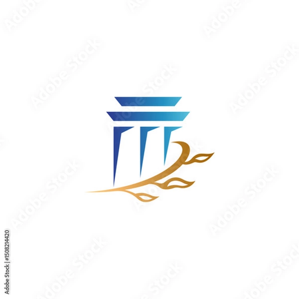 Obraz Pillar simple logo with leaf element
