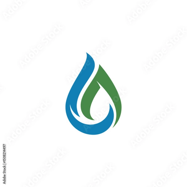 Obraz Water drop and leaf logo combination
