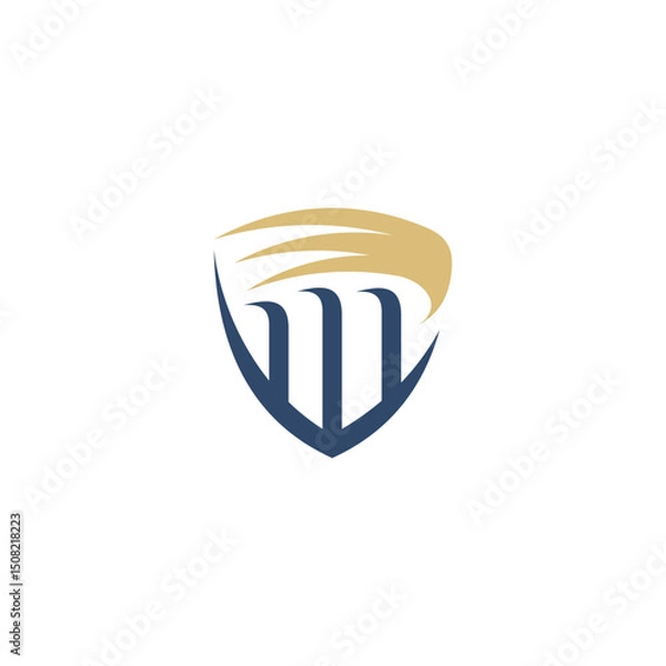 Obraz Shield and pillar logo design concept combination