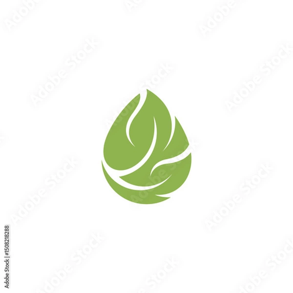 Obraz Abstract water drop and leaf logo combination
