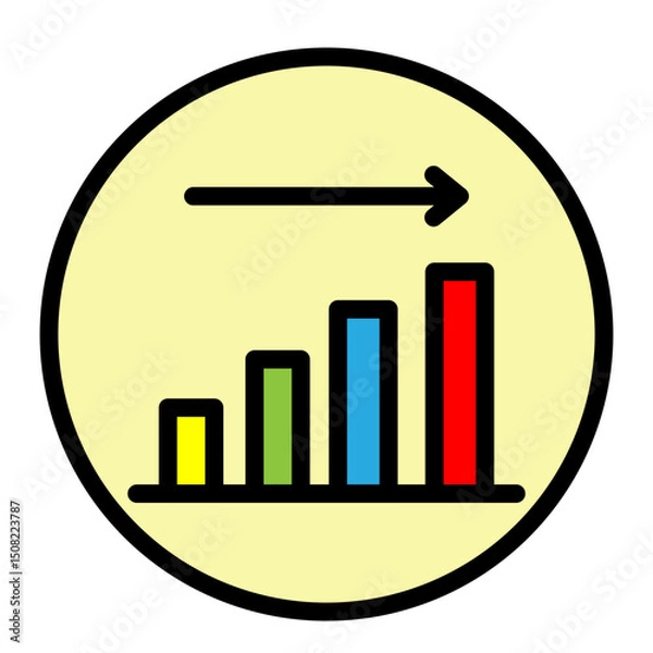 Fototapeta Stability Graph Vector Filled Icon Design