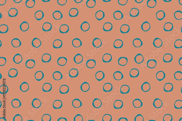 Obraz Dark seamless polka dot pattern on dark orange background. Abstract spots. For backgrounds, wallpapers, textiles, packaging, and website.