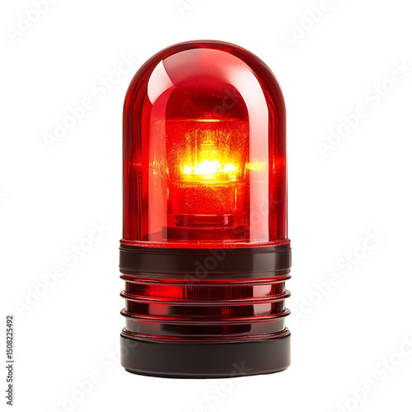 Fototapeta Bright Red Emergency Beacon Light Warning Signal