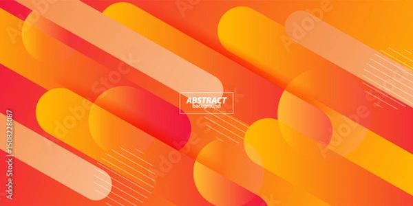 Obraz Dynamic abstract bright orange gradient illustration background with simple rectangle shadow pattern with 3D look. eps10