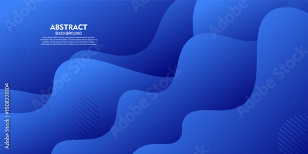 Obraz Blue 3D background. Blue gradient 3D design. Modern trendy color geometric pattern. Wave background. Colorful geometric poster background. Vector Eps10