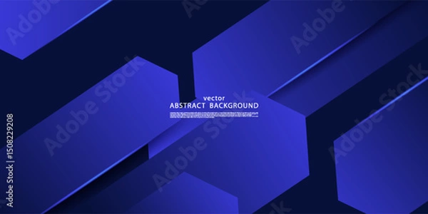 Obraz Dynamic blue abstract background. Overlapping arrow shape pattern with light and shadow. Vector Eps10