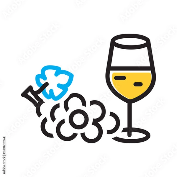 Fototapeta Vector multi color icon for Viniculture