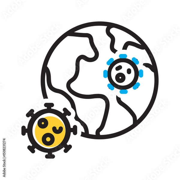 Fototapeta Vector multi color icon for Epidemic