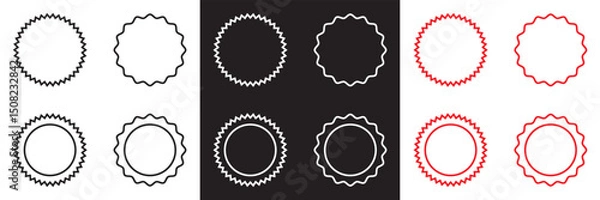 Fototapeta Sale sticker, price tag, starburst, quality mark, sunburst badges vector.  Vector illustration. isolated on white and black background. EPS 10