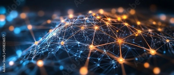 Fototapeta Network infrastructure supports real-time AI data processing.