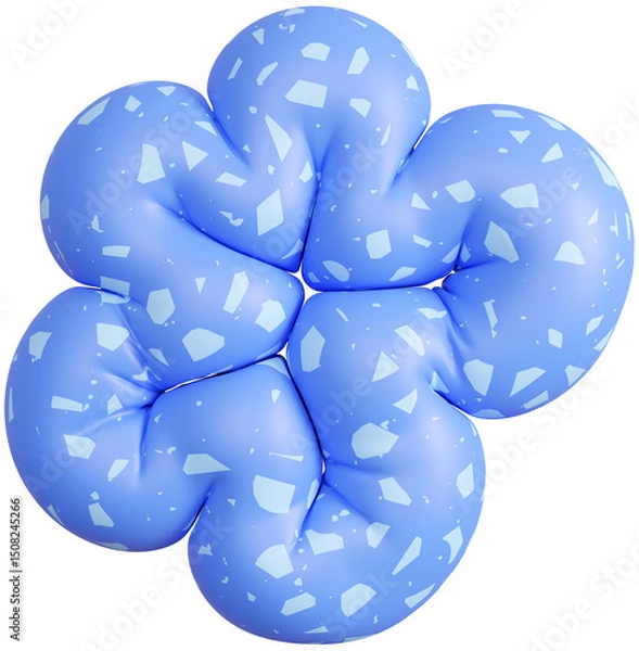 Fototapeta 3D Fun colorful inflatable abstract balloon shape. Playful creative graphic form isolated clipart. Render of geometric modern y2k illustration