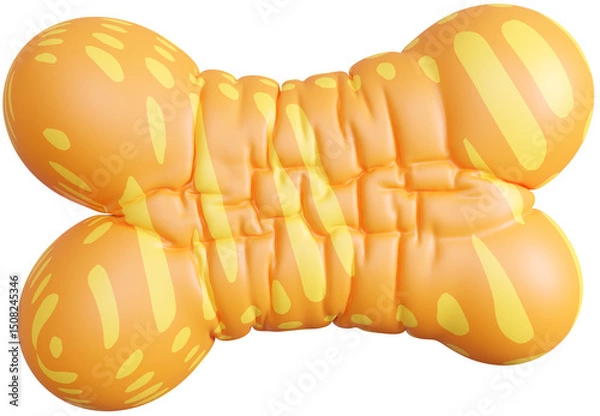 Fototapeta 3D Fun colorful inflatable abstract balloon shape. Playful creative graphic form isolated clipart. Render of geometric modern y2k illustration