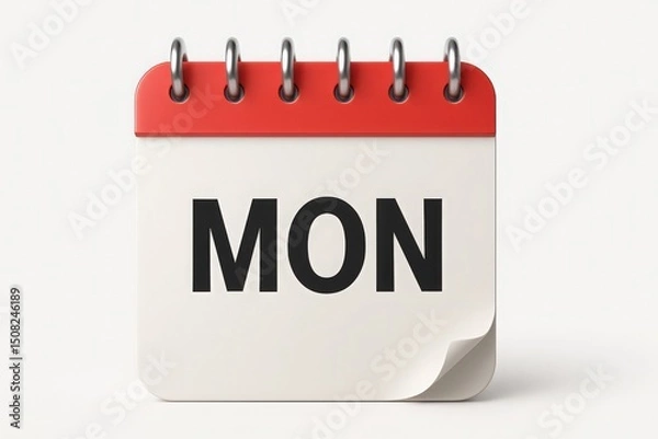 Fototapeta monday calendar page day reminder icon planner weekday schedule end of month