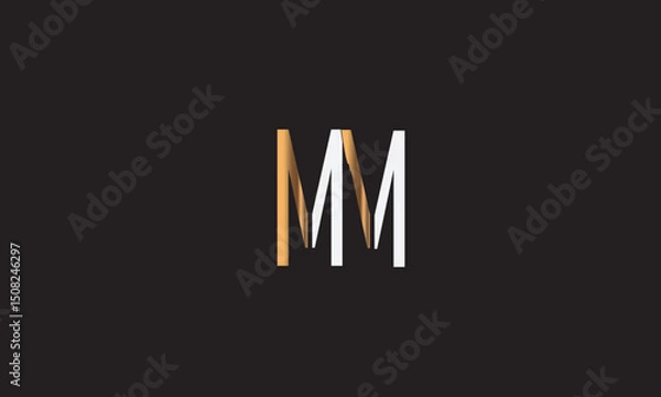 Obraz MM, MM , M Abstract Letters Logo Monogram	