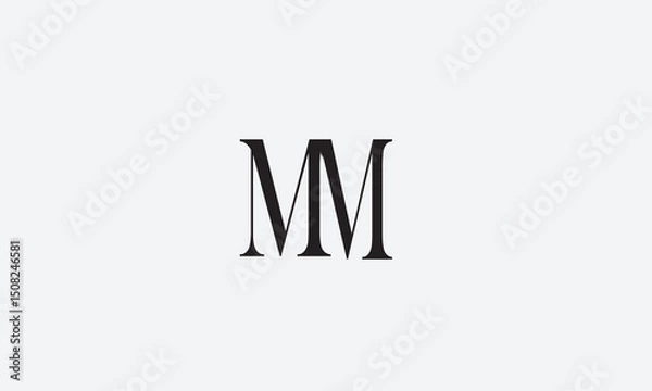 Obraz MM, MM , M Abstract Letters Logo Monogram	