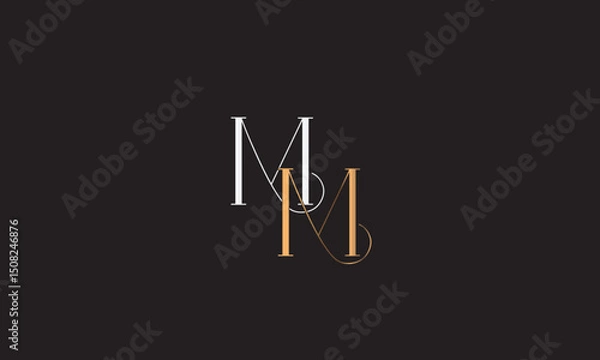 Obraz MM, MM , M Abstract Letters Logo Monogram	