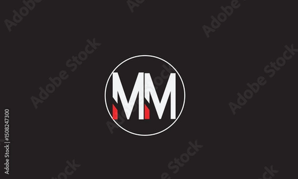 Obraz MM, MM , M Abstract Letters Logo Monogram	