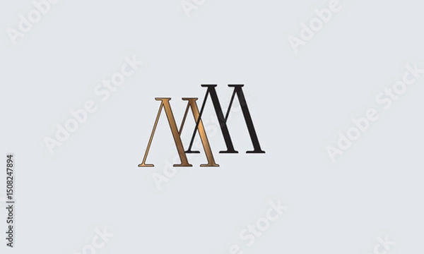 Obraz MM, MM , M Abstract Letters Logo Monogram	
