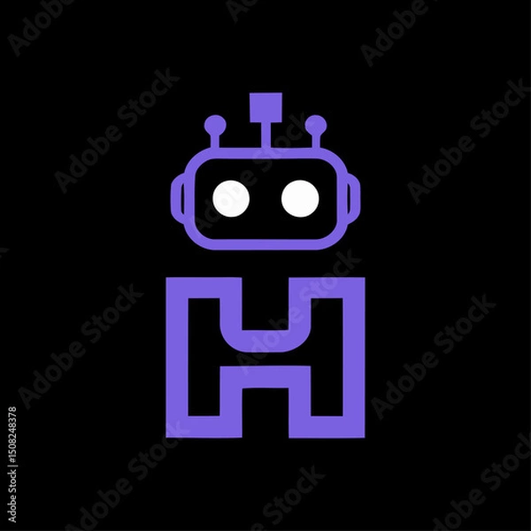 Obraz Robot logo with letter H