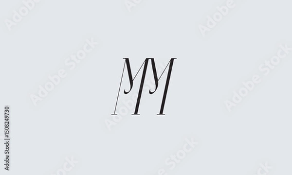 Obraz MM, MM , M Abstract Letters Logo Monogram	